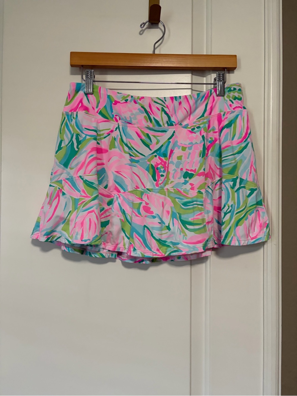 🎀⛳️🎾 Lilly Pulitzer Luxletic Pink Floral Skater Skirt Activewear Skort ⛳️🎾🎀
